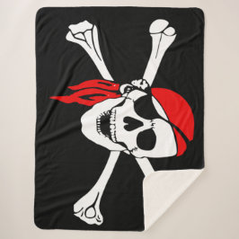 Cobertor Sherpa JOLLY ROGER SKULL e OSSOS CRUZADOS