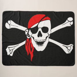 Cobertor Sherpa JOLLY ROGER SKULL e OSSOS CRUZADOS