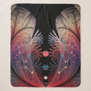Cobertor Sherpa Jonglage Abstrato Modern Fantasy Arte Fractal