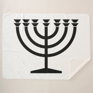 Cobertor Sherpa Judeu Menorah (Símbolo do Judaísmo)