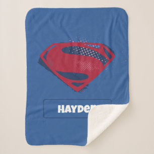 Cobertor Sherpa Justice League   Brush & Halftone Superman Symbol