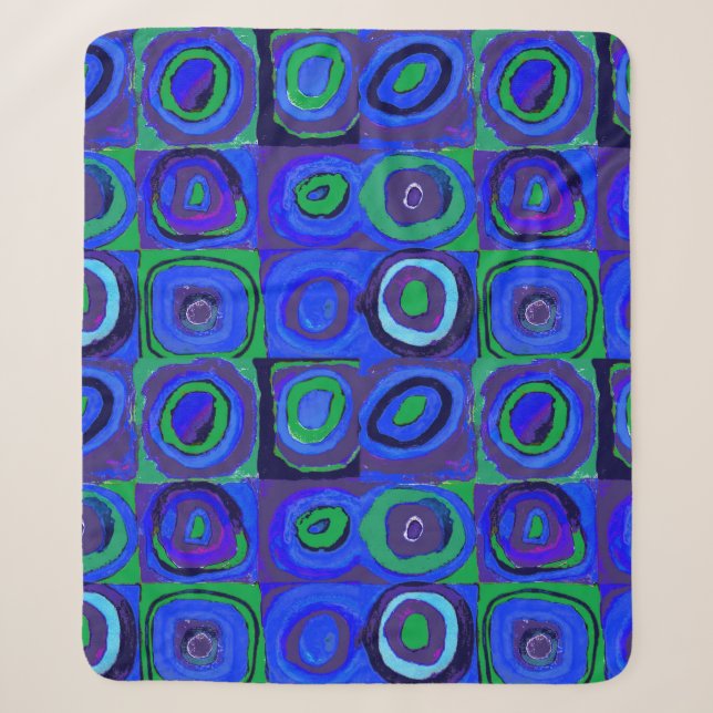 Cobertor Sherpa Kandinsky Farbstudie Quadrados Azuis Círculo Quadr (Frente)