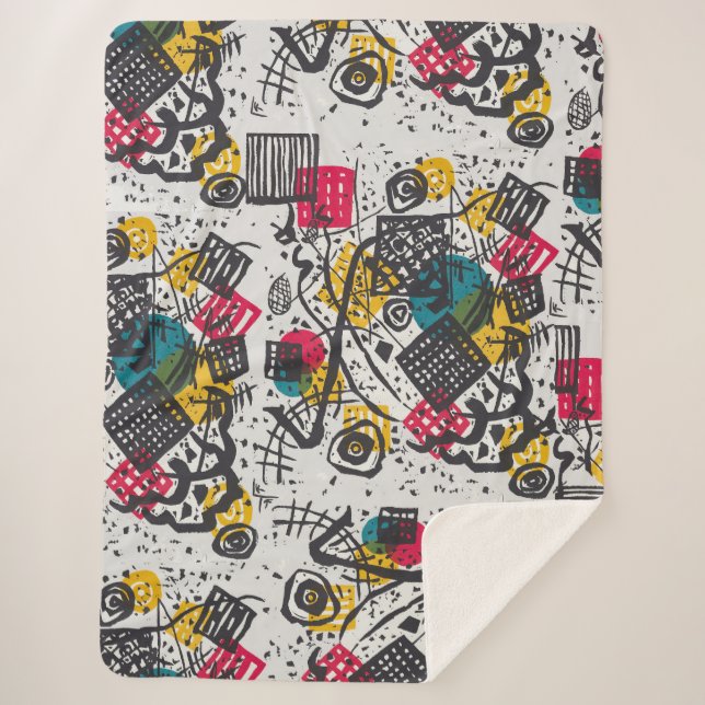 Cobertor Sherpa Kandinsky Small Worlds V Abstrato Classic (Frente)