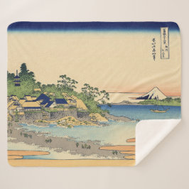 Cobertor Sherpa Katsushika Hokusai Enoshima na província de Sagami