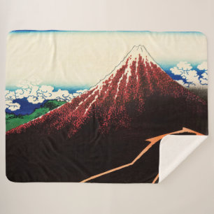 Cobertor Sherpa Katsushika Hokusai - Relâmpagos abaixo do cume