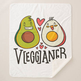 Cobertor Sherpa Kawaii Avocado - Padrão do Ovo Personalizado