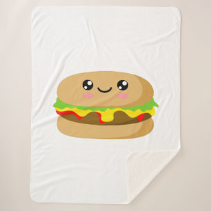 Cobertor Sherpa Kawaii Burger