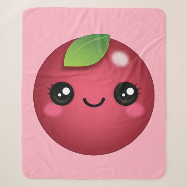 Cobertor Sherpa Kawaii Cranberry Sherpa Blanket (Frente)