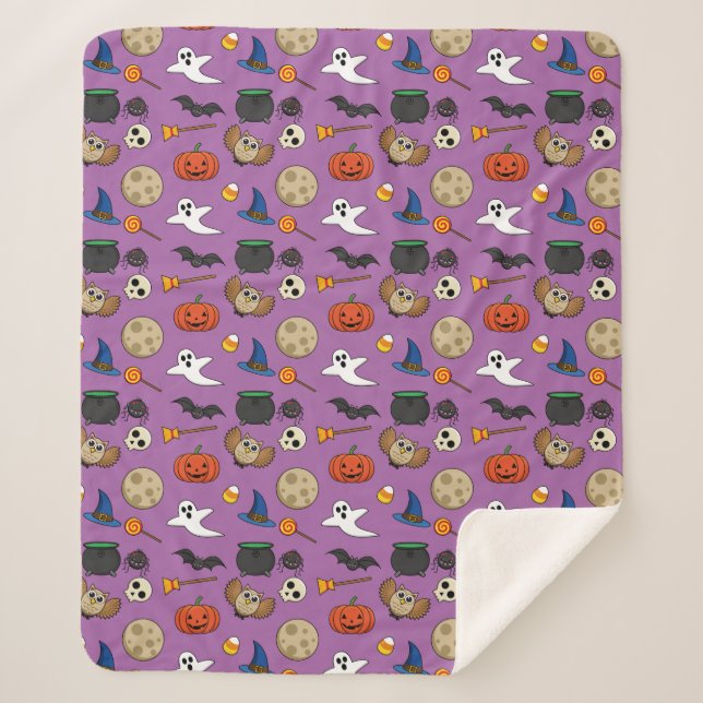 Cobertor Sherpa Kawaii Halloween Pack (Frente)