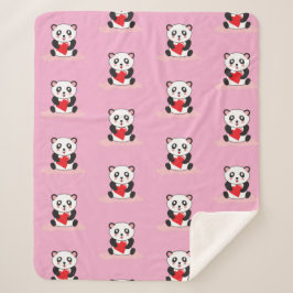 Cobertor Sherpa Kawaii Panda Plush Blanket para Crianças