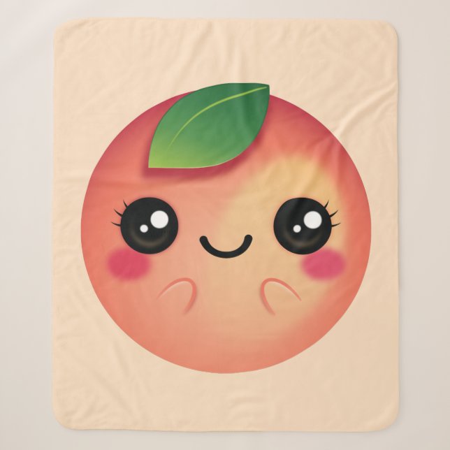 Cobertor Sherpa Kawaii Peach (Frente)