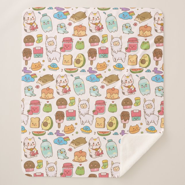 Cobertor Sherpa Kawaii Sherpa Blanket (Frente)