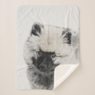 Cobertor Sherpa Keeshond Puppy Drapy - Arte Cachorro Original Boni