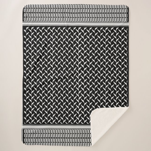 Cobertor Sherpa Keffiyeh palestino (Frente)