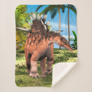 Cobertor Sherpa Kentrosaurus Dinossauro Selva Arte Pré-Histórica