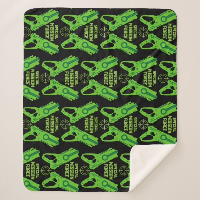 Cobertor Sherpa Kids Toy Gun Batalha Natal E Aniversário (Frente)