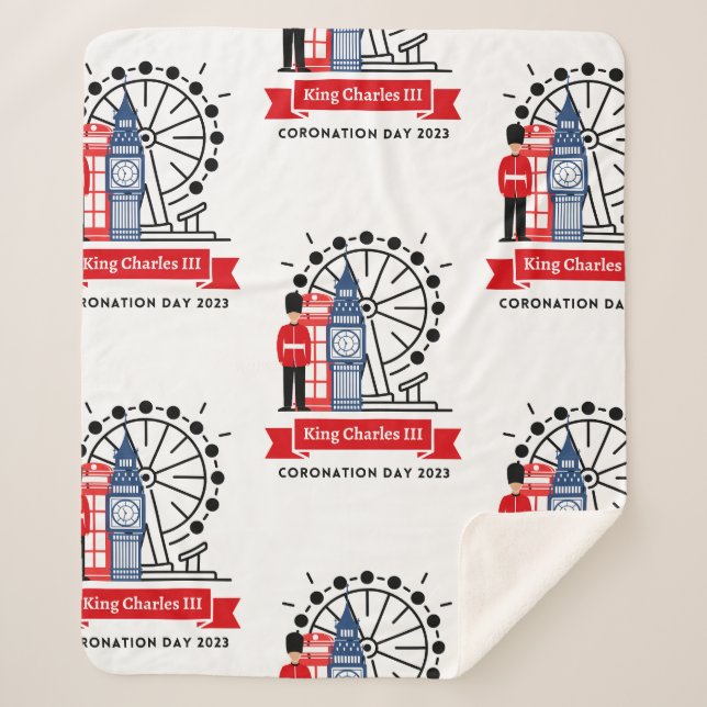 Cobertor Sherpa King Charles III Coronation Blanket (Frente)