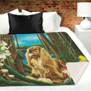 Cobertor Sherpa King Charles Spaniel Sprite Fantasy