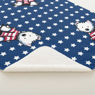 Cobertor Sherpa KiniArt 1rua Westie Sherpa Blanket