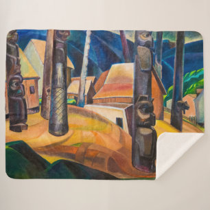 Cobertor Sherpa Kispiax Village   Emily Carr  