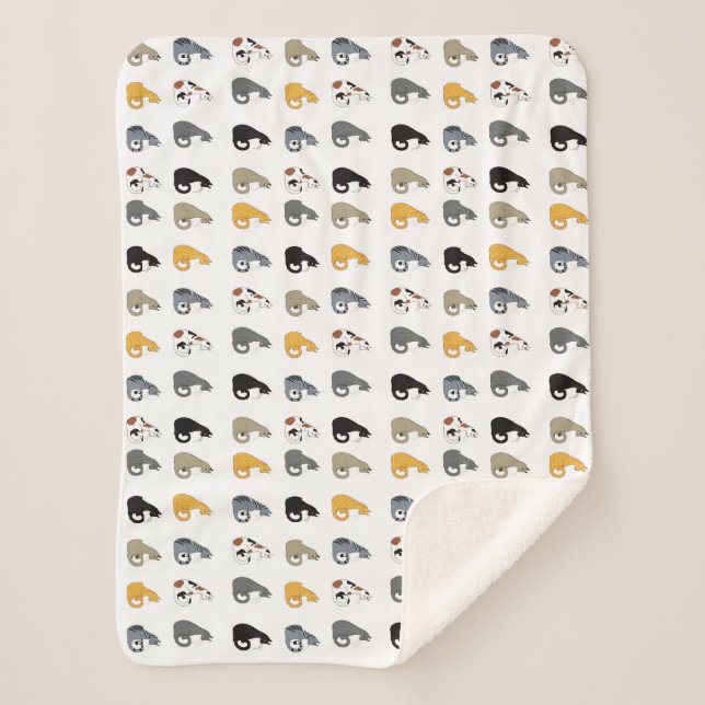 Cobertor Sherpa Kitty Cats Bowl (Frente)