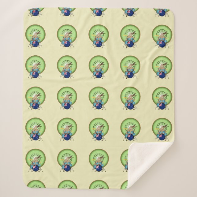 Cobertor Sherpa Kiwi Bird Drummer (Frente)