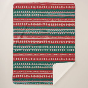 Cobertor Sherpa Knit Tradicional de Suéter de Natal Feio 13