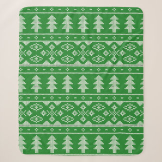 Cobertor Sherpa Knket do Sweater de Árvore Verde