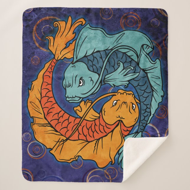 Cobertor Sherpa Koi Fish (Frente)