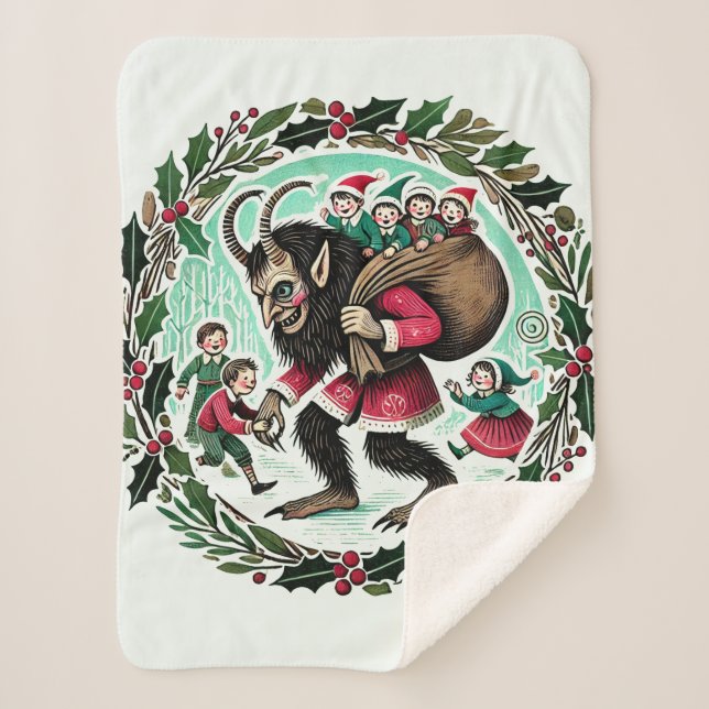 Cobertor Sherpa Krampus Christmas (Frente)