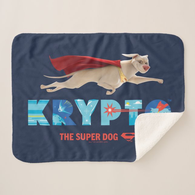 Cobertor Sherpa Krypto O Super Cão (Frente (Horizontal))