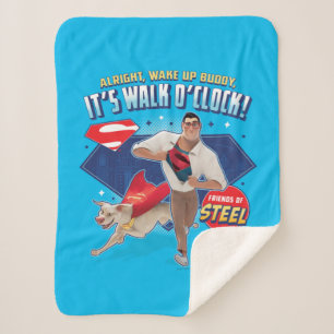 Cobertor Sherpa Krypto & Superman - É Walk O'Clock!
