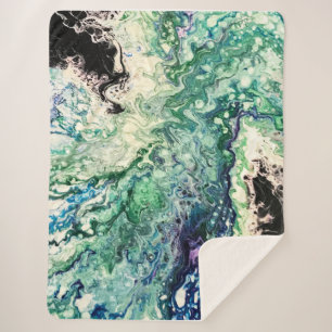 Cobertor Sherpa La Laguna pintura azul esbranquiçada