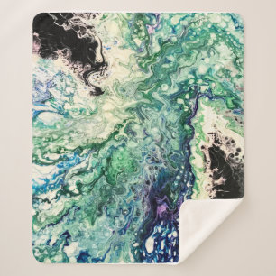 Cobertor Sherpa La Laguna pintura azul esbranquiçada