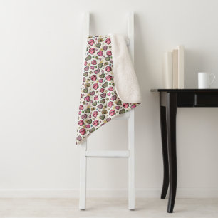 Cobertor Sherpa Lábios com Estampa de Leopardo Tendência Y2K 