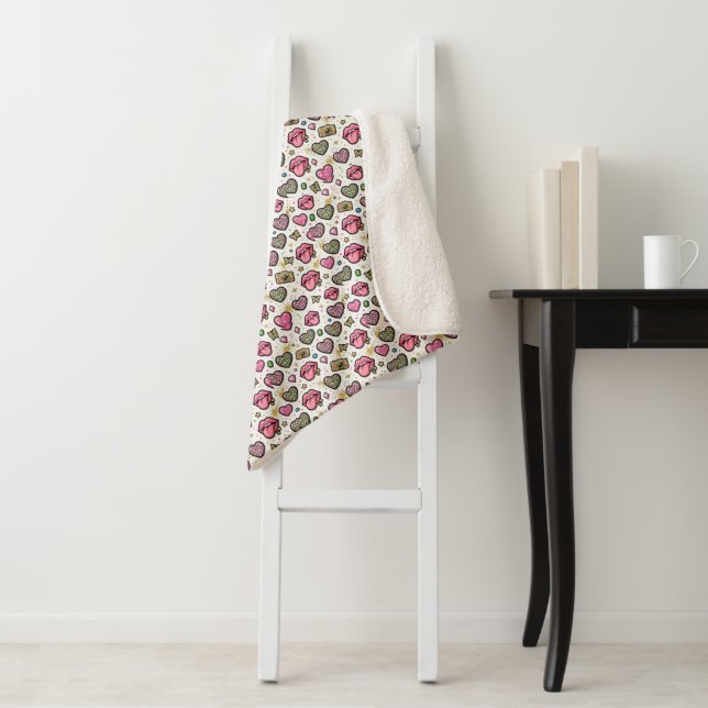 Cobertor Sherpa Lábios com Estampa de Leopardo Tendência Y2K  (In Situ)