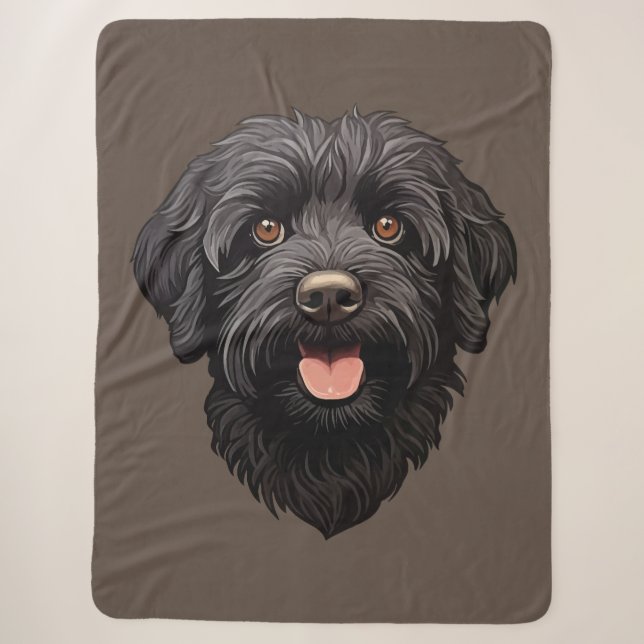 Cobertor Sherpa Labradoodle Black Dog (Frente)