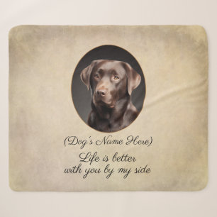 Cobertor Sherpa Labrador Chocolate Personalizado ao Meu Lado