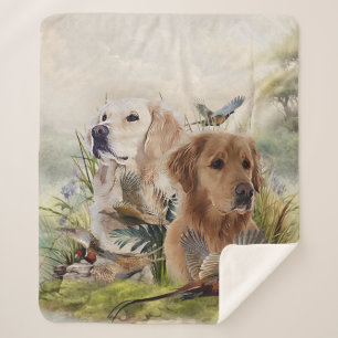 Cobertor Sherpa Labrador Retrievers com Faisão, Arte