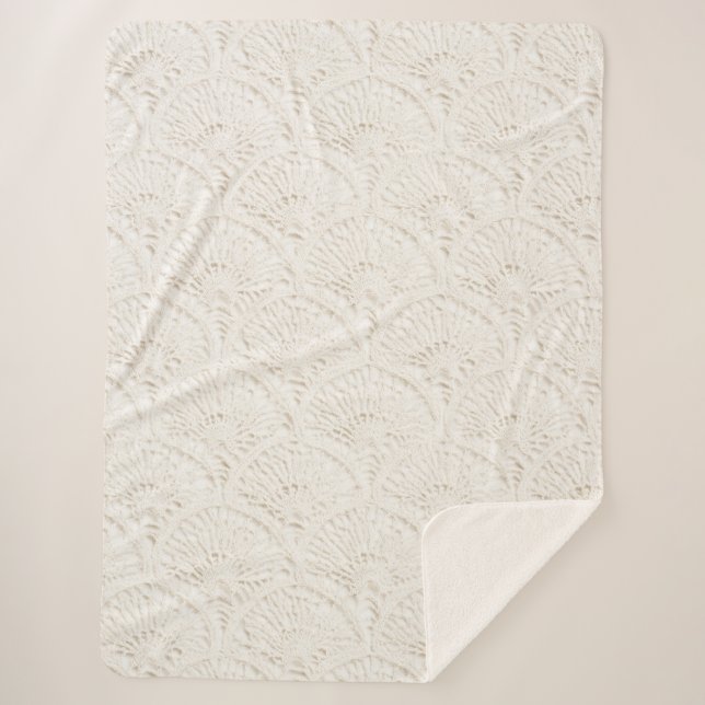 Cobertor Sherpa Lace Falsa Branco Creme (Frente)