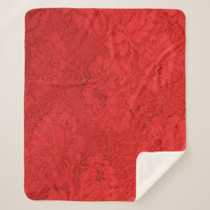 Cobertor Sherpa Lace vermelho elegante, textura perfeita