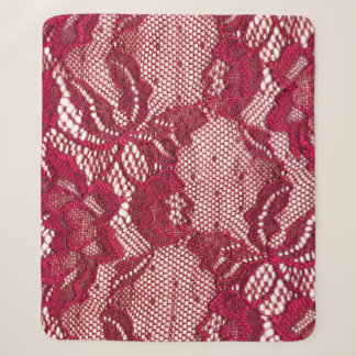 Cobertor Sherpa Lace vermelho: têxtil de gaquard elástica.