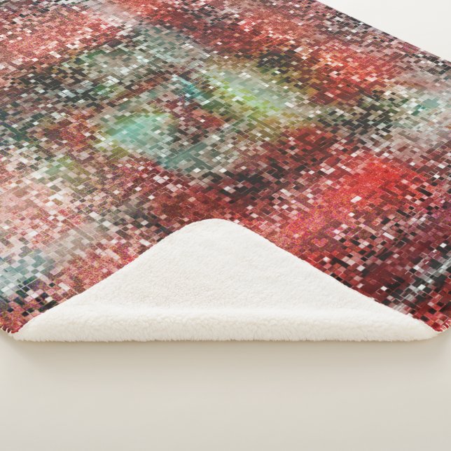 Cobertor Sherpa Ladrilho vermelho manchado com spray tinta (3/4)