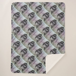 Cobertor Sherpa Lady Skull