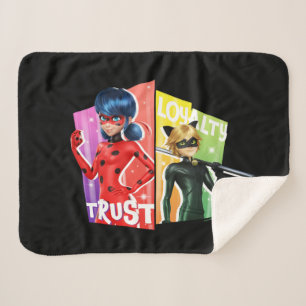 Cobertor Sherpa Ladybug e Cat Noir   Confiança e lealdade