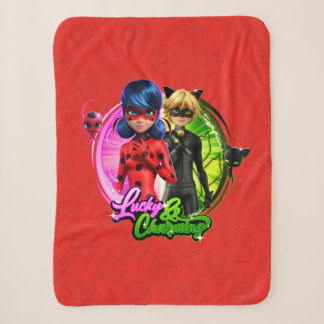 Cobertor Sherpa Ladybug e Cat Noir | Sortudo e encantador