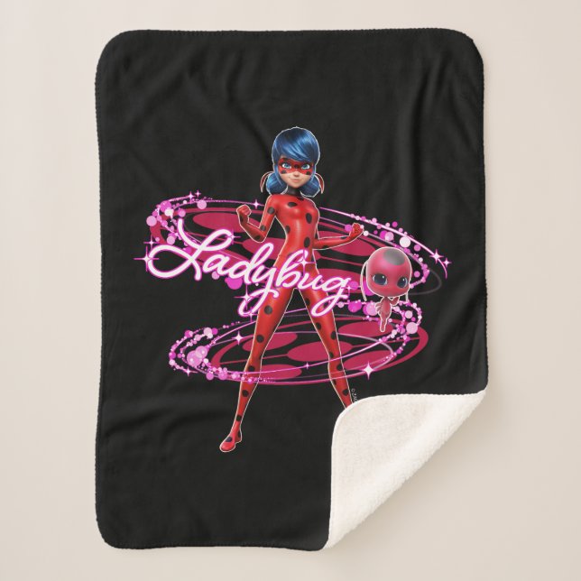 Cobertor Sherpa Ladybug e Gráfico Tikki (Frente)