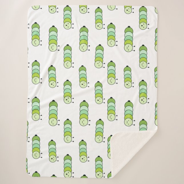 Cobertor Sherpa Lagartas verdes e diversas expressões (Frente)