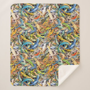 Cobertor Sherpa lagarto florestal