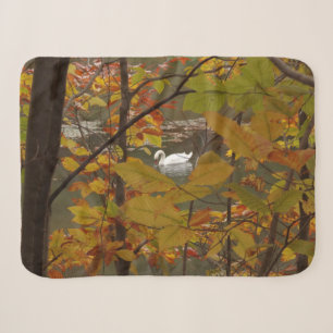 Cobertor Sherpa Lago de Outono com Cisne